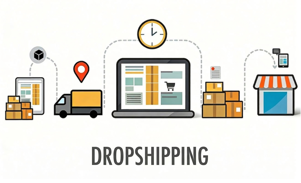 Dropshipping flow diagram