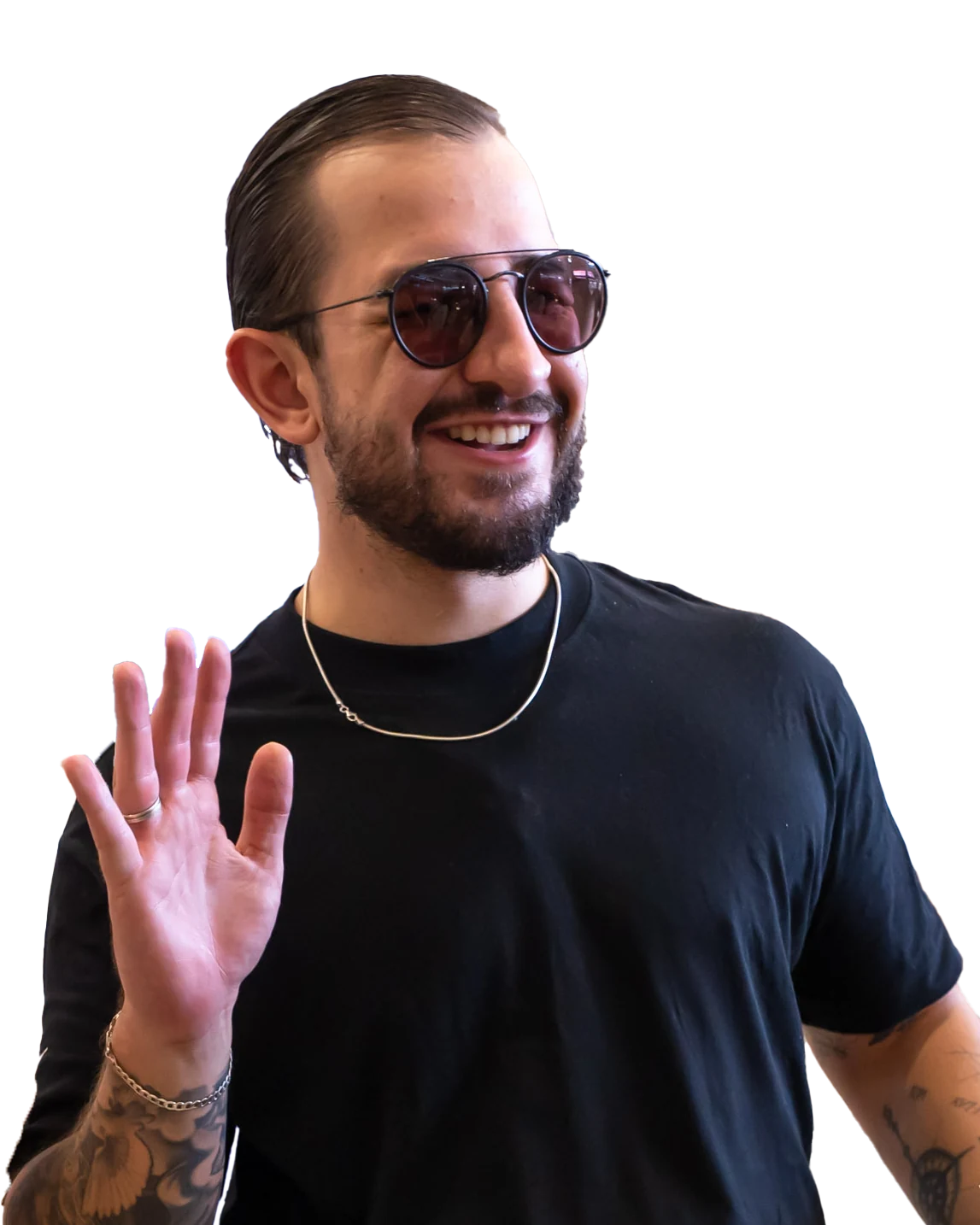 Smiling man in sunglasses waving – Wiio ecommerce sourcing and fulfillment platform
